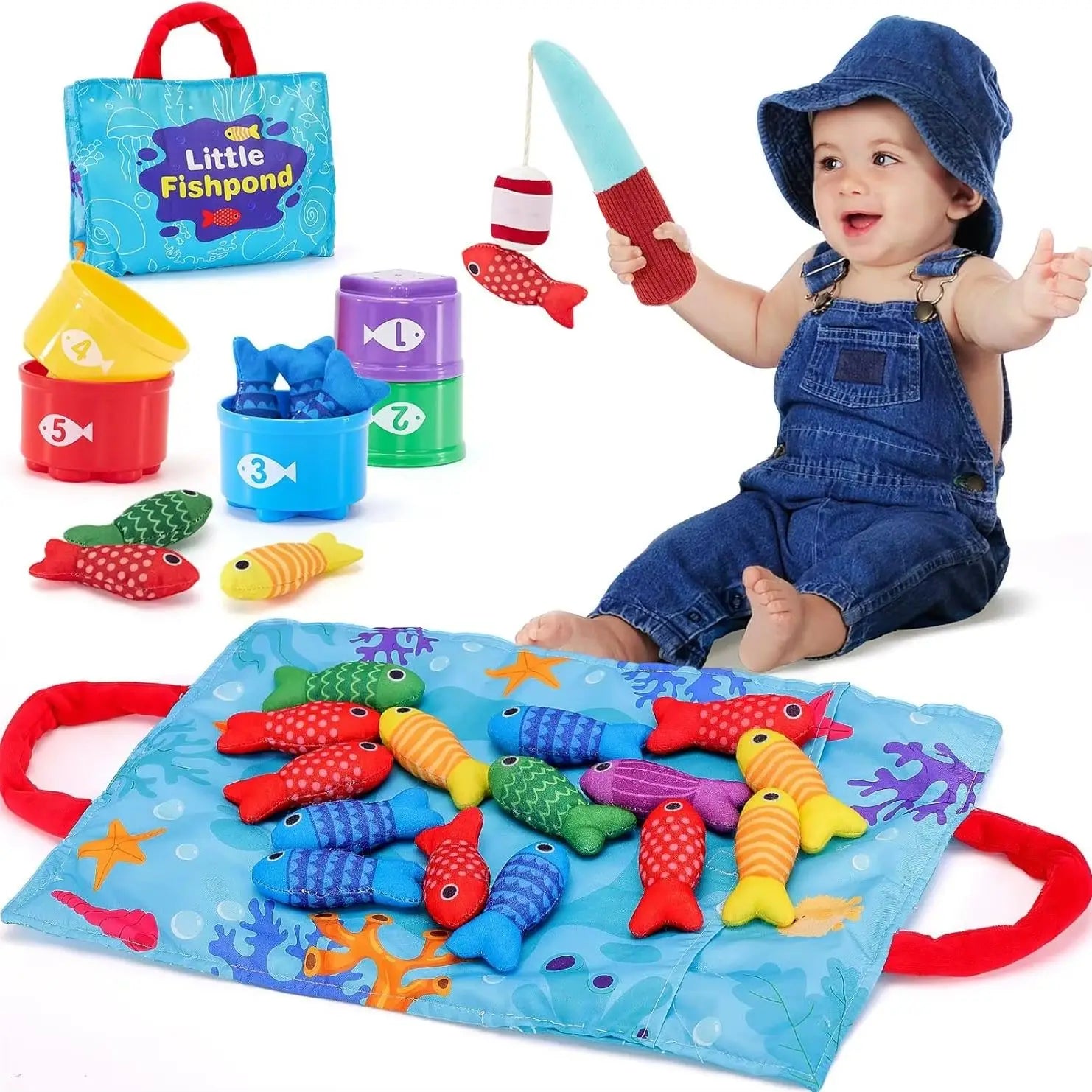 Montessori Toddler Fishing & Stacking Toy – Color & Number Learning Game  🎣🧩