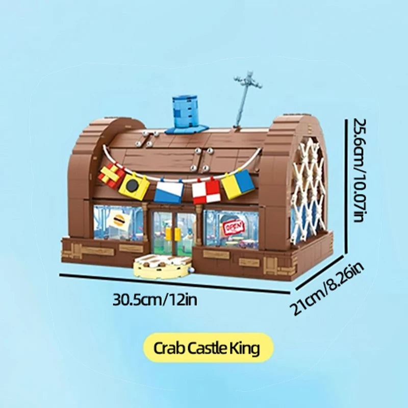 SpongeBob Krusty Krab Building Blocks – Creative Restaurant Scene Model Set for Kids