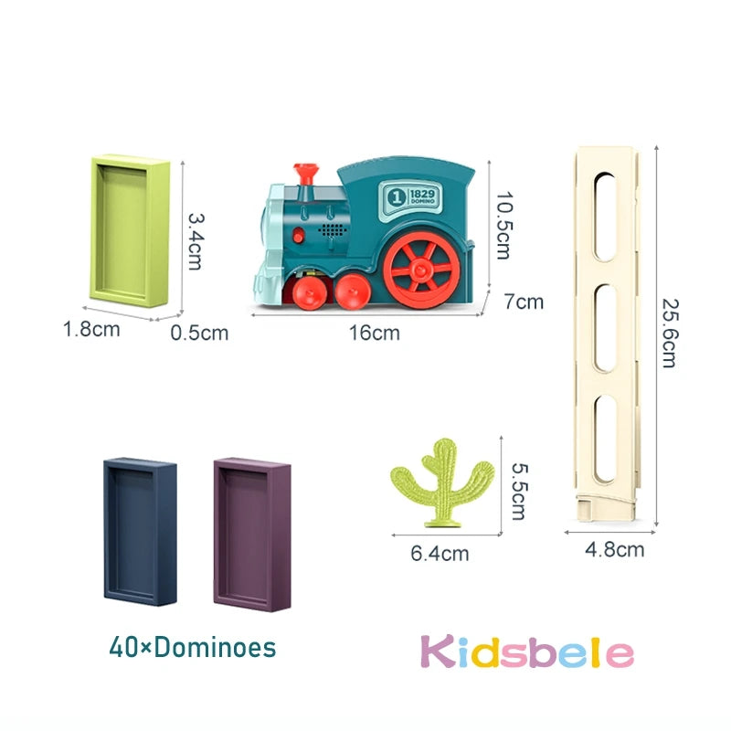 Kids Electric Domino Train Set – Automatic Laying with Sound & Light