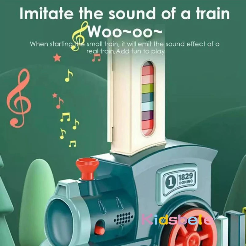 Kids Electric Domino Train Set – Automatic Laying with Sound & Light