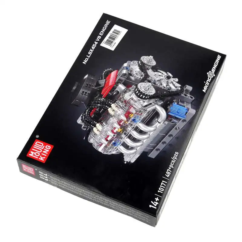 MOULD KING 10171 Motorized LSX454 V8 Engine Building Set – Technical MOC Educational Toy