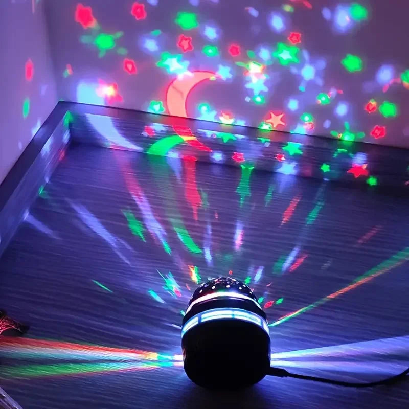 LED Starry Sky Projector Night Light | USB Galaxy Magic Ball Lamp with Moon & Stars