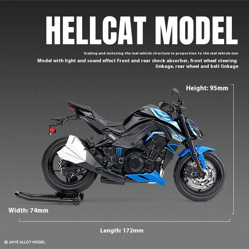 1:12 Kawasaki Z1000 Alloy Motorcycle Model – Simulation Street Bike Toy for Kids & Collectors