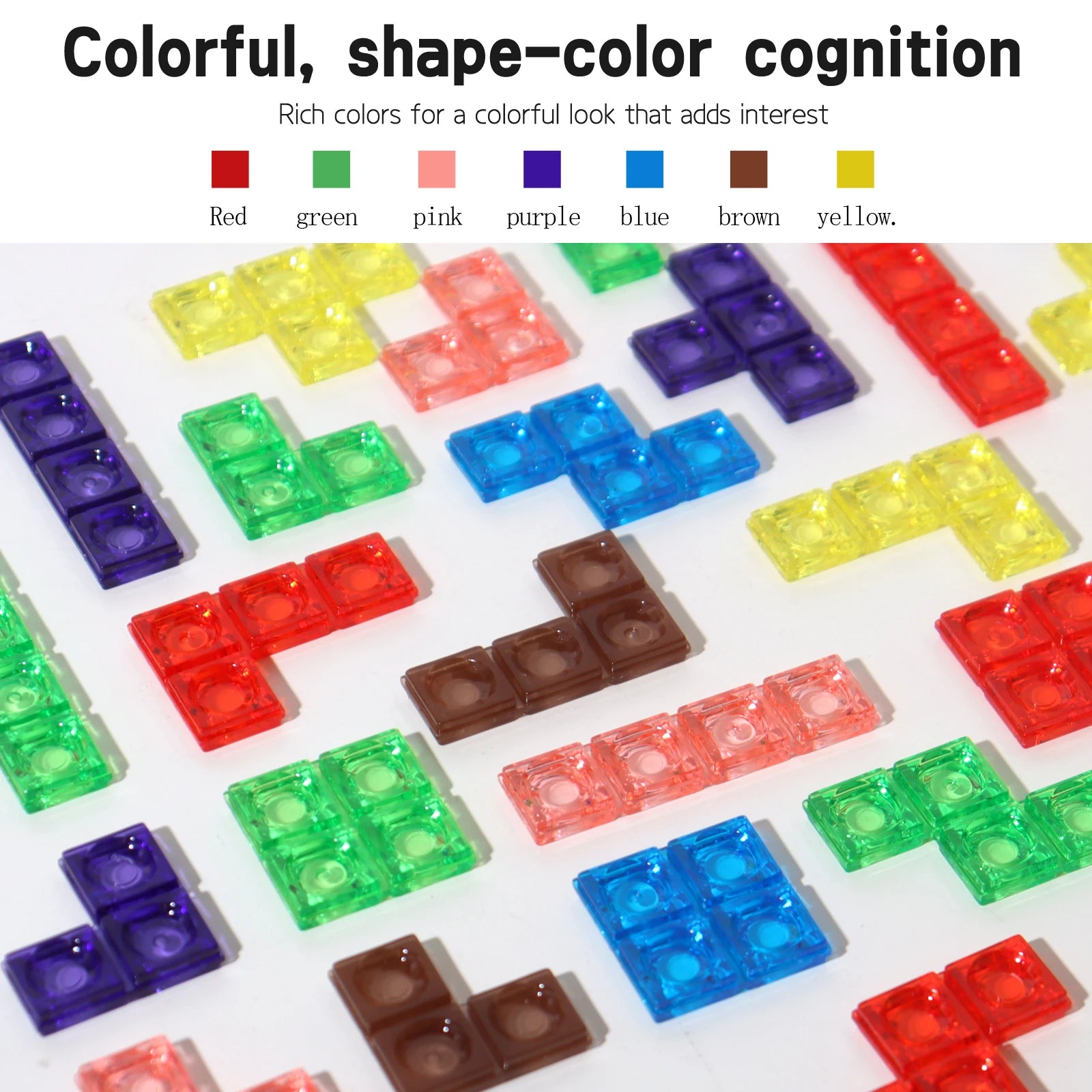 Transparent Tetris Puzzle – Brain Training Logic Game, 2-Player Educational Toy 3D