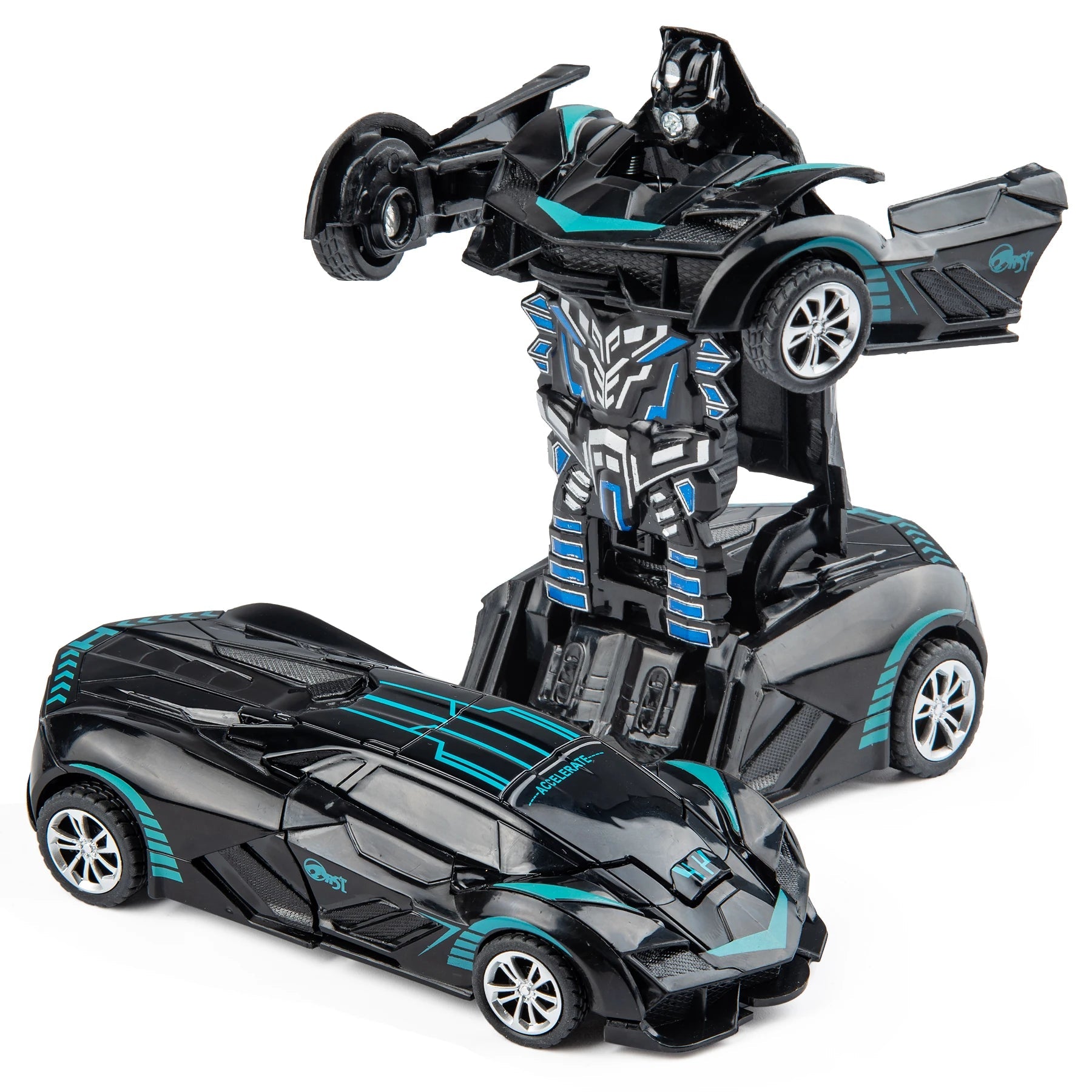 Transformable Robot Sports Car Toy | No Battery Educational Colorful Vehicle for Kids