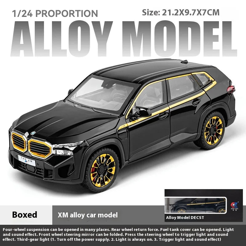 1:24 XM Alloy Car Model Toy with Sound, Lights & Wind-Up Action – For Kids & Collectors