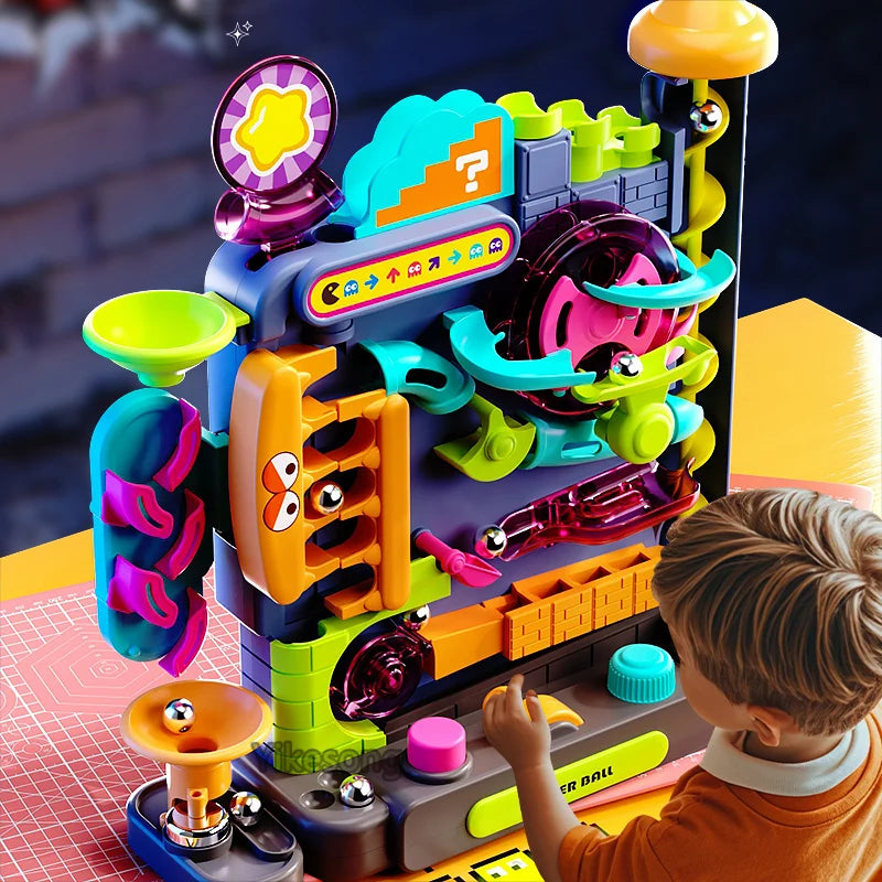 Montessori Rolling Ball Track Toy – Educational Activity Game for Kids