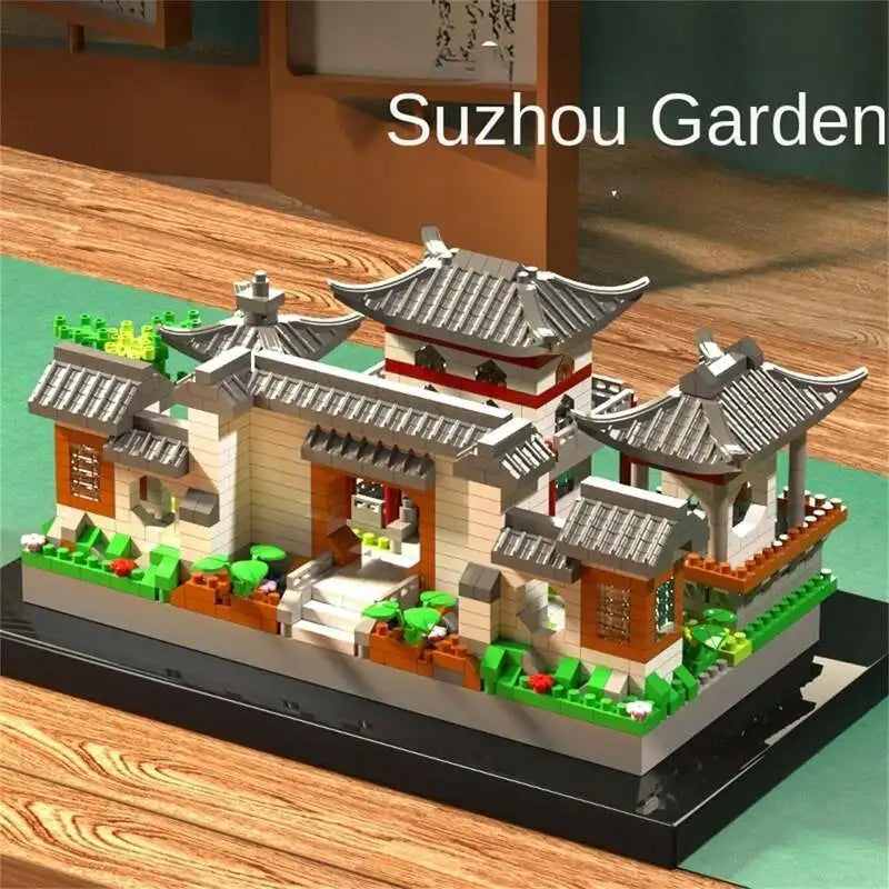 Suzhou Garden Micro Bricks Building Set – Mini Architecture Puzzle | Chinese Classical Garden Model Toy | Micro Particle Assembly Kit