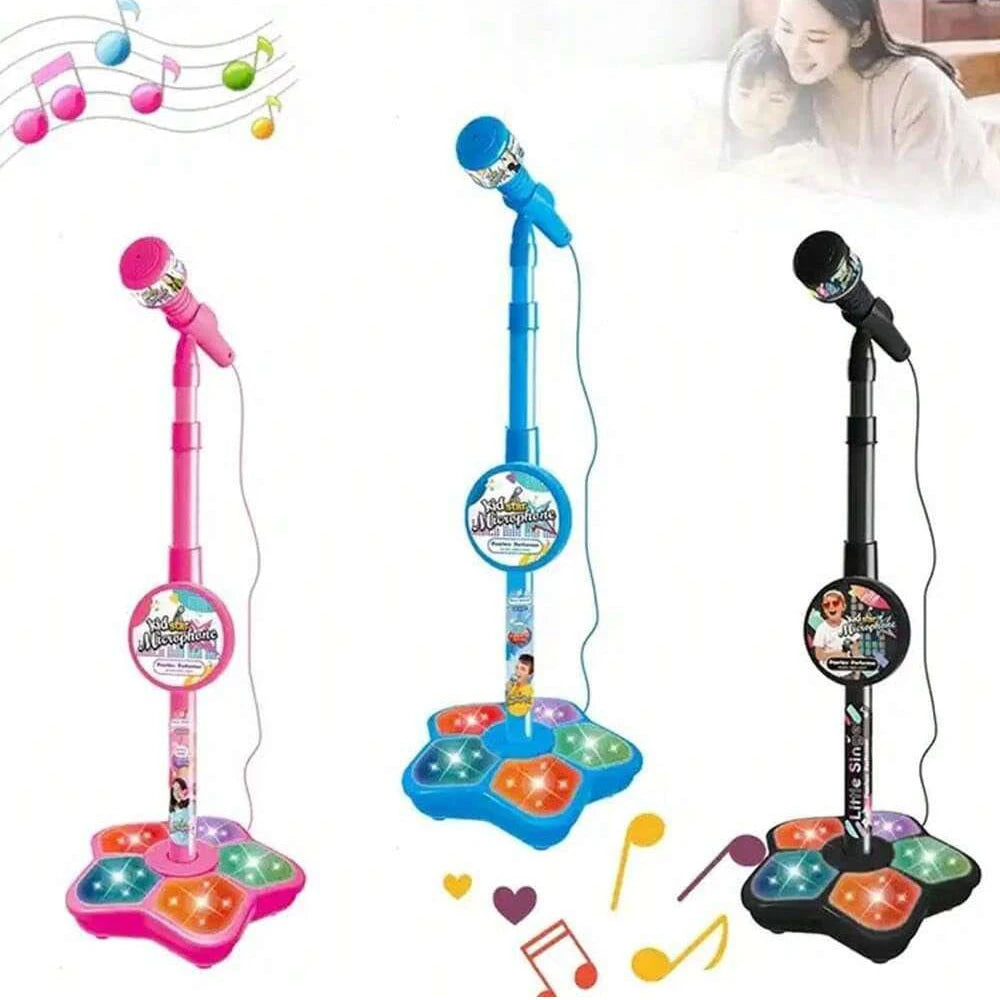 Kids Karaoke Microphone Stand – Portable Music Singing Toy, Adjustable Height