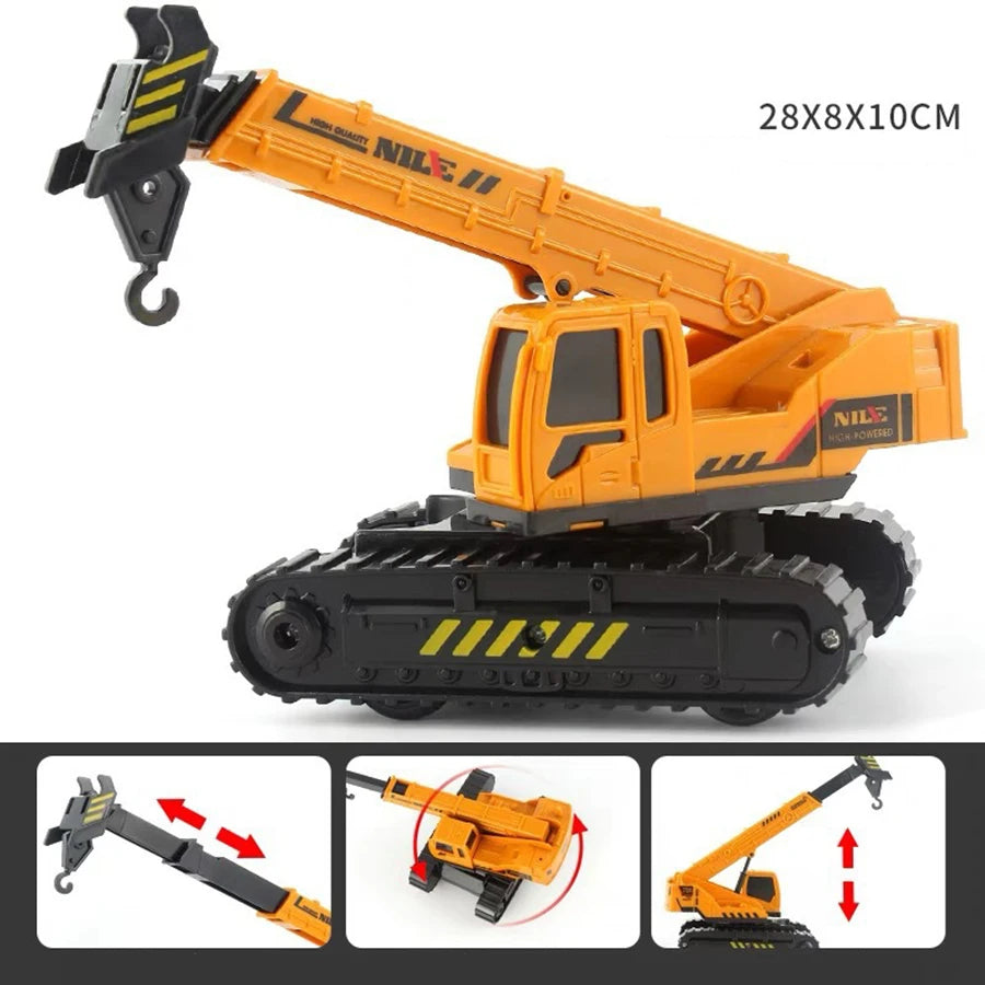 Inertial Excavator Transport Truck Toy – STEM Construction Vehicle Playset for Kids, Push & Go Battery-Free Engineering Car
