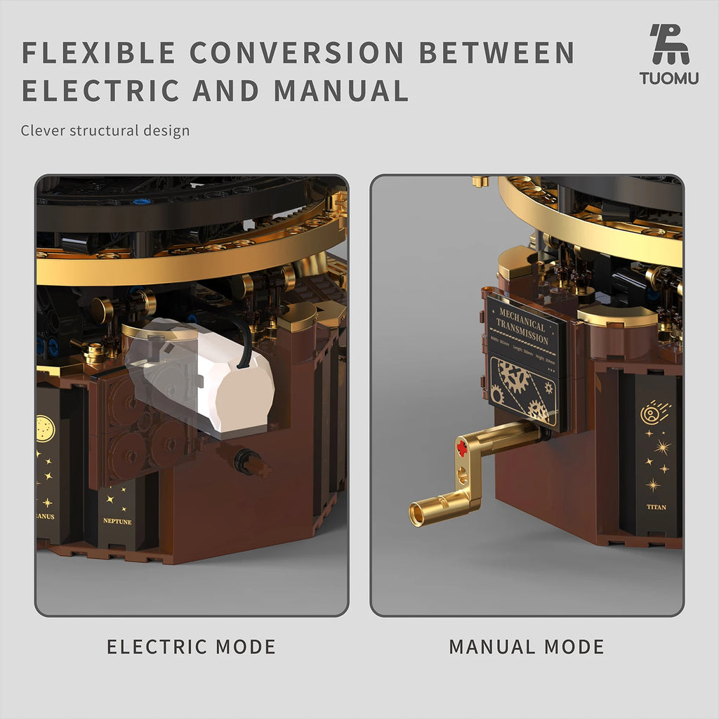 Electric Solar System STEM Building Blocks – Rotating Sun & Earth Space Science Model Toy