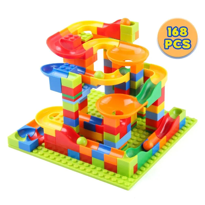 Marble Run STEM Building Set | Maze Track Construction | Compatible Blocks | 84–504 PCS