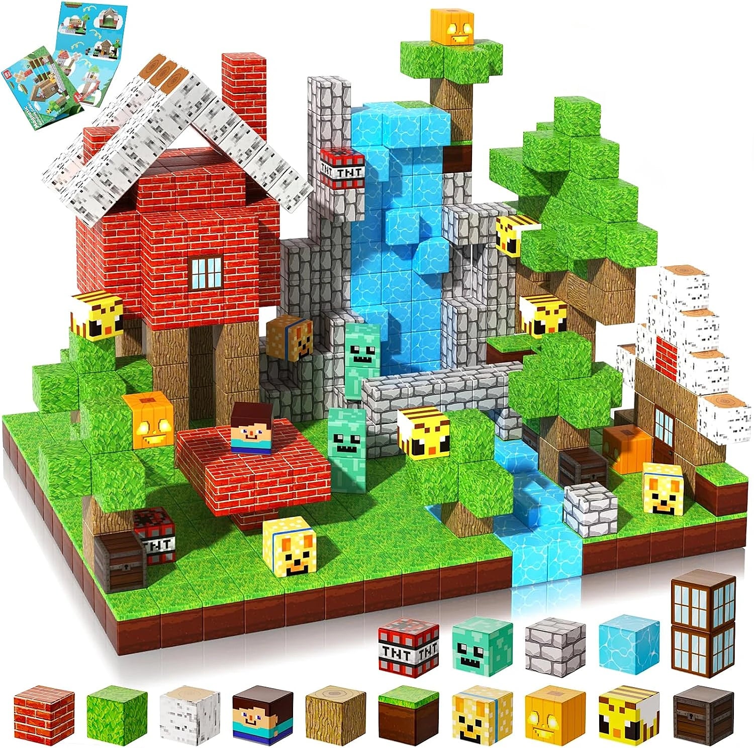 STEM Magnetic Building Blocks Mine World | Forest House Brick Cube Set | Sensory Construction Toy for Kids 3+ | Best Gift 2026 Boys & Girls