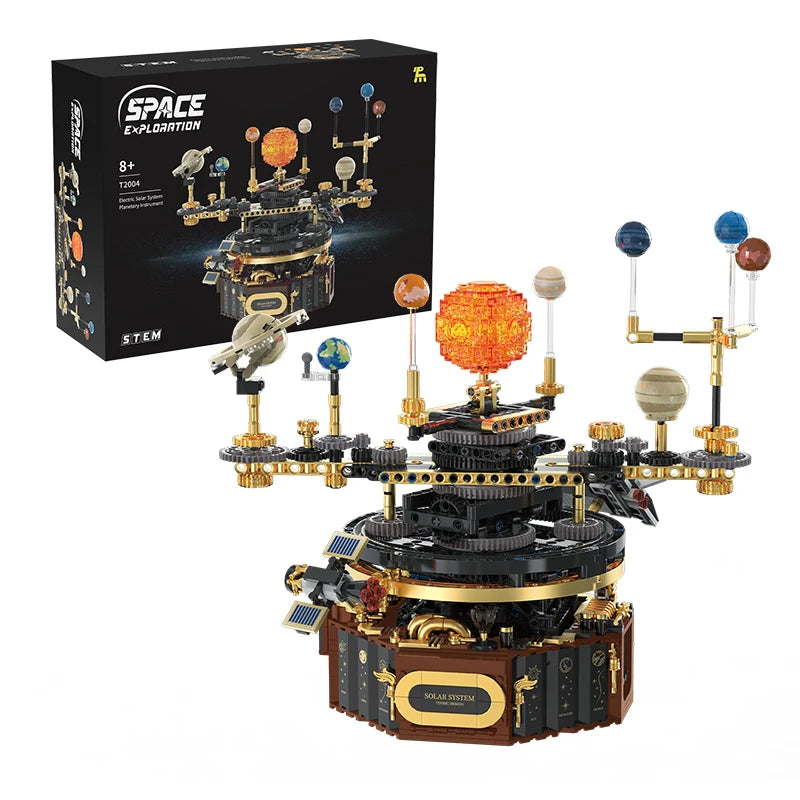 Electric Solar System STEM Building Blocks – Rotating Sun & Earth Space Science Model Toy