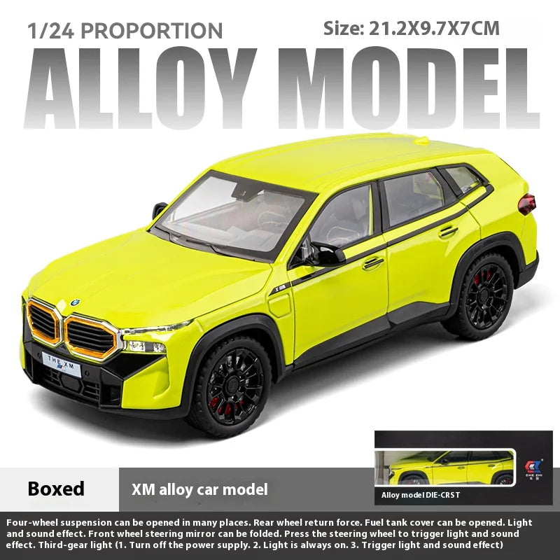 1:24 XM Alloy Car Model Toy with Sound, Lights & Wind-Up Action – For Kids & Collectors
