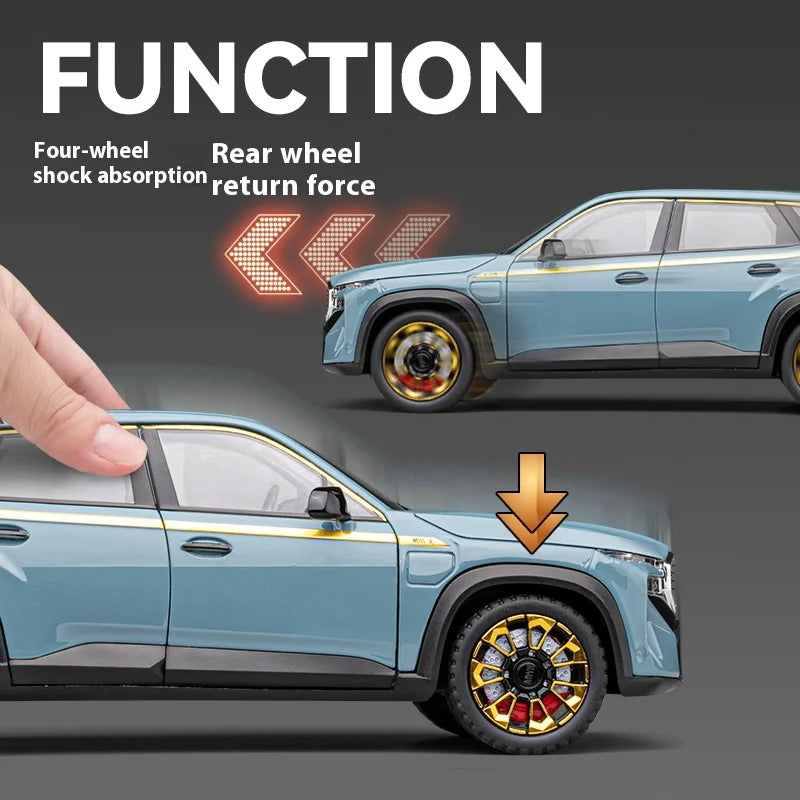 1:24 XM Alloy Car Model Toy with Sound, Lights & Wind-Up Action – For Kids & Collectors