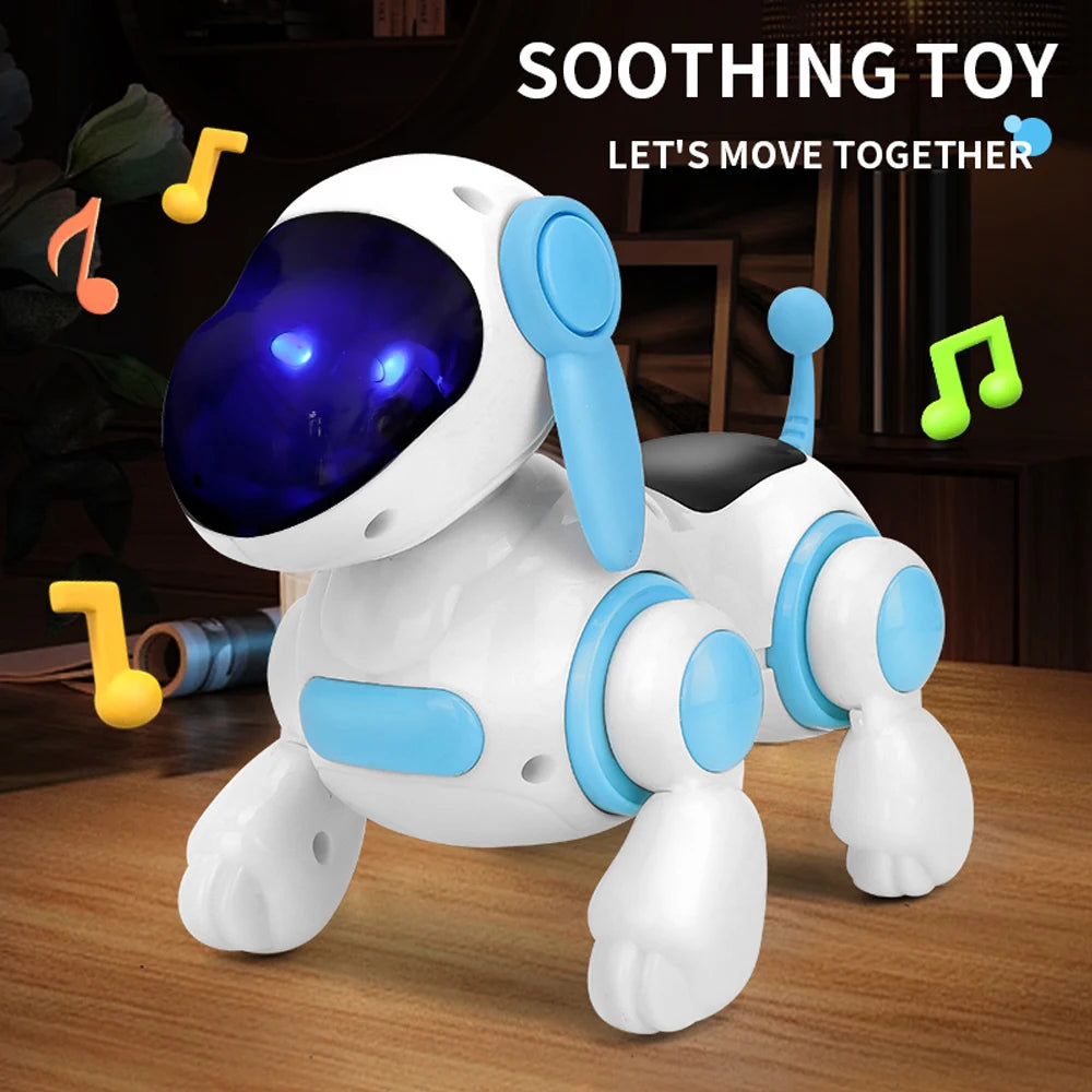 Smart Interactive Robotic Dog – Simulated Walking, Lights, Sound, Music, Educational Crawling & Singing Toy for Kids