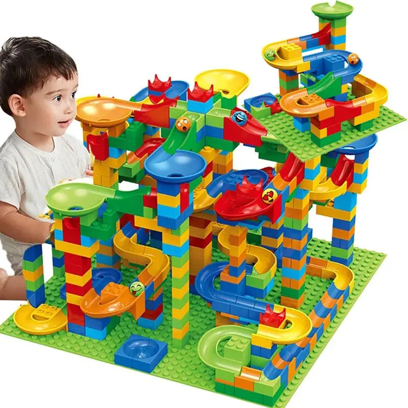 Marble Run STEM Building Set | Maze Track Construction | Compatible Blocks | 84–504 PCS