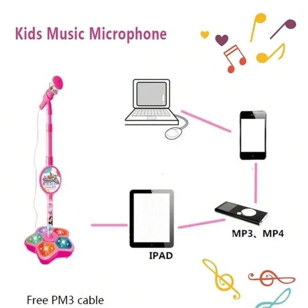 Kids Karaoke Microphone Stand – Portable Music Singing Toy, Adjustable Height