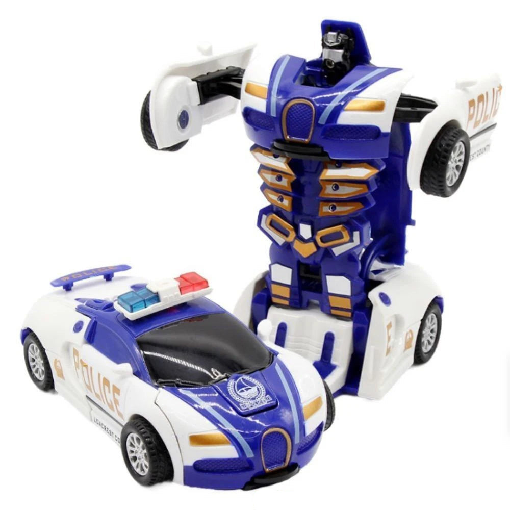 Transformable Robot Sports Car Toy | No Battery Educational Colorful Vehicle for Kids