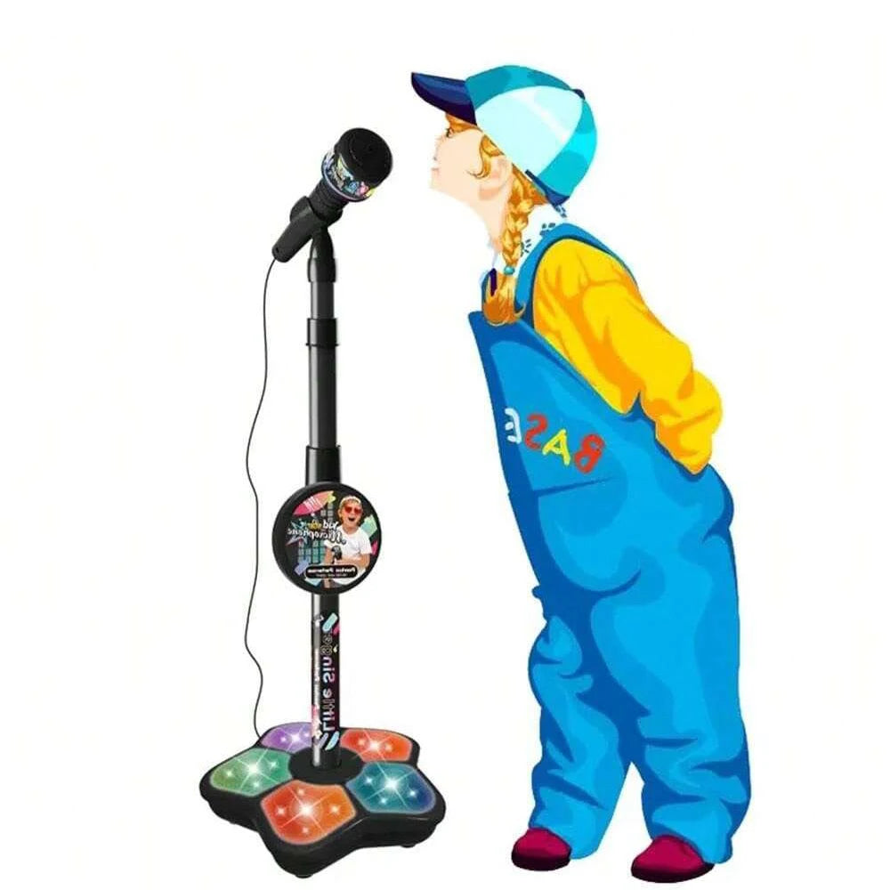 Kids Karaoke Microphone Stand – Portable Music Singing Toy, Adjustable Height