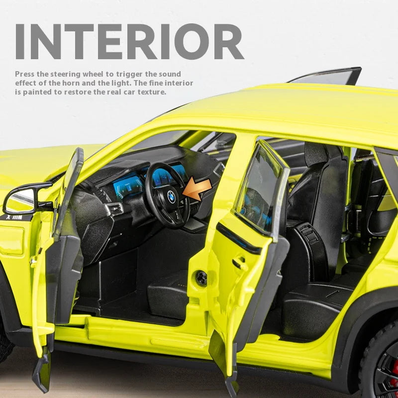 1:24 XM Alloy Car Model Toy with Sound, Lights & Wind-Up Action – For Kids & Collectors