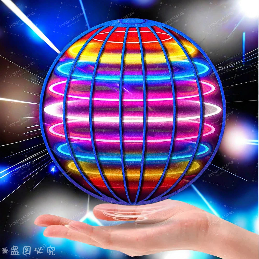 Hand Controlled Flying Ball Toy with LED Lights | 360° Rotating Cosmic Globe for Kids