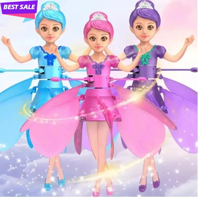 Elf Fairy Flying Gesture Toy – Induction Helicopter Luminous Flying Doll for Kids Christmas Gift