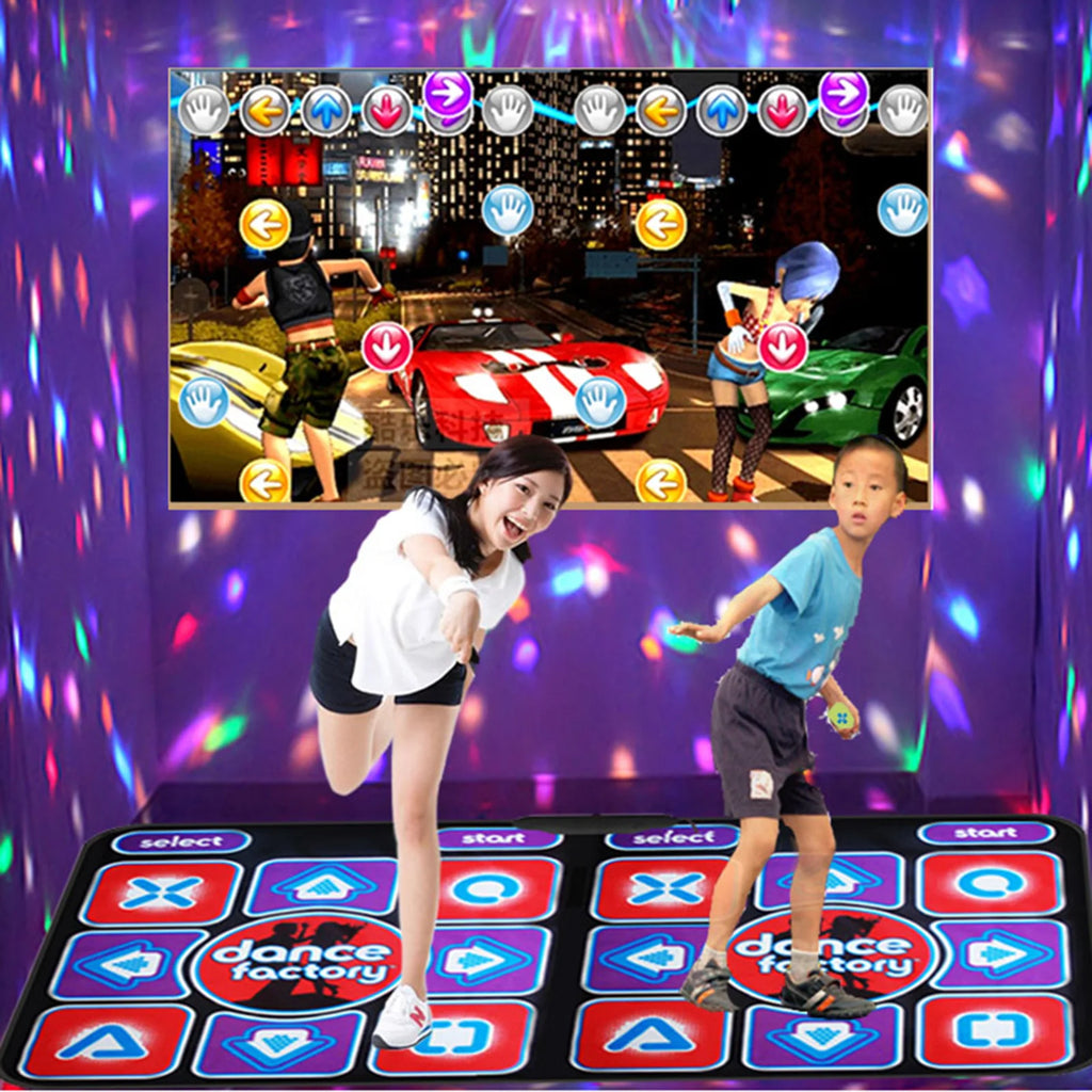 Double Dancing Mat for 2 Players – Wired Non-Slip Music Game Mat with 2 Controllers for PC & TV