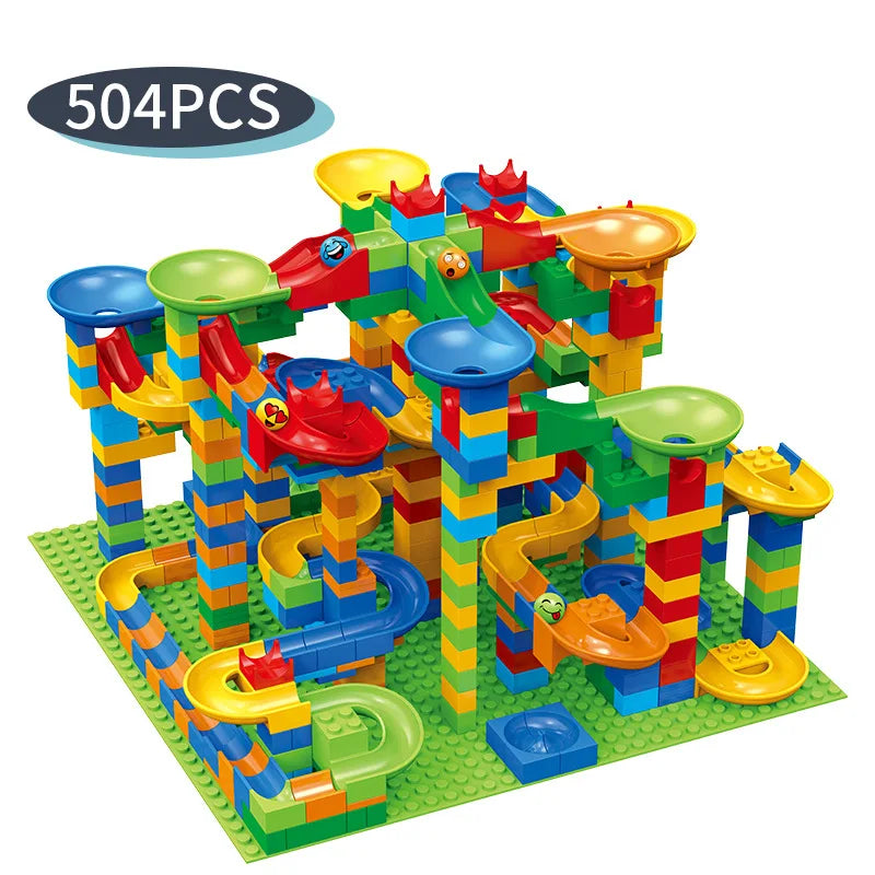 Marble Run STEM Building Set | Maze Track Construction | Compatible Blocks | 84–504 PCS