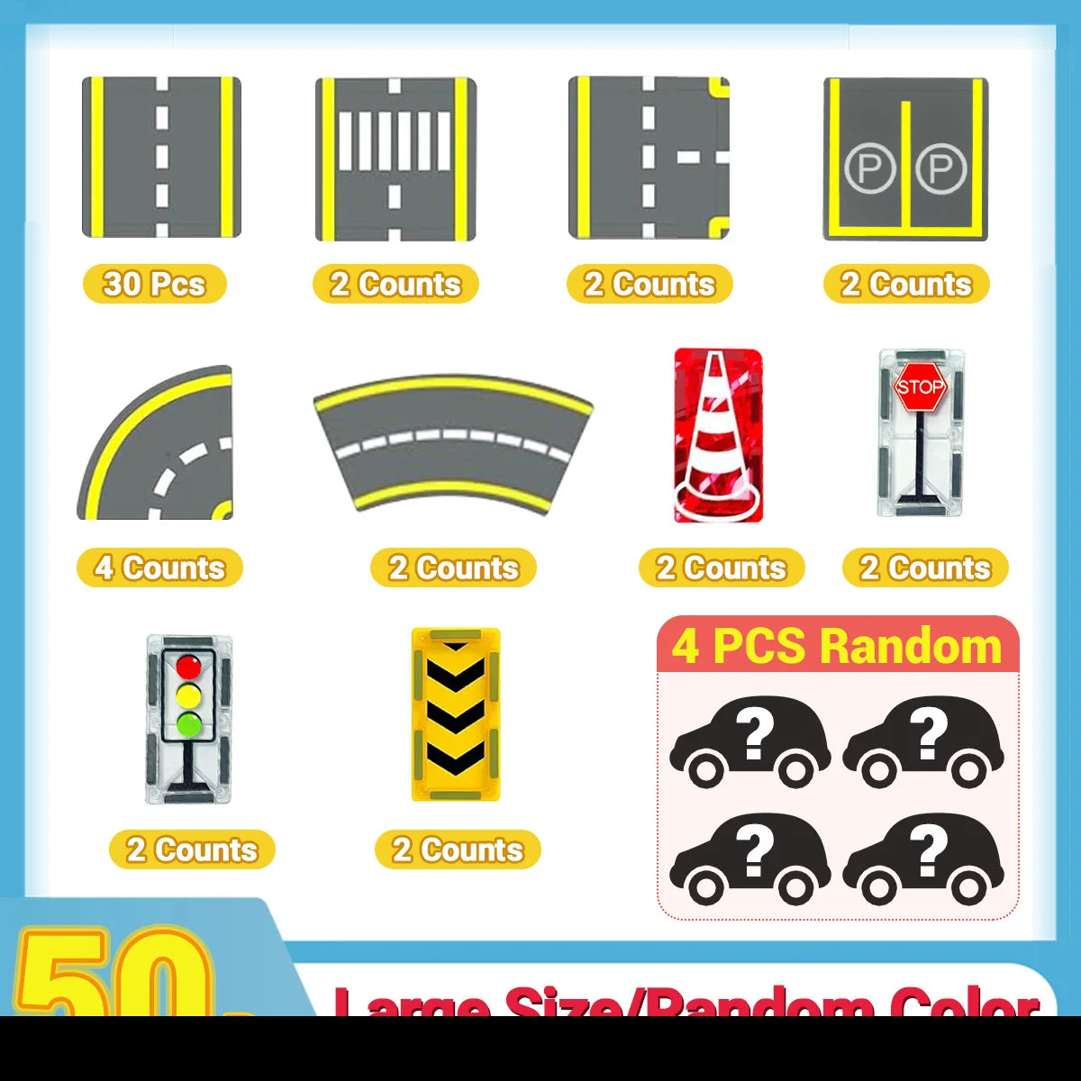 Magnetic Crane Car & Road Building Set – Educational Construction Toy for Kids