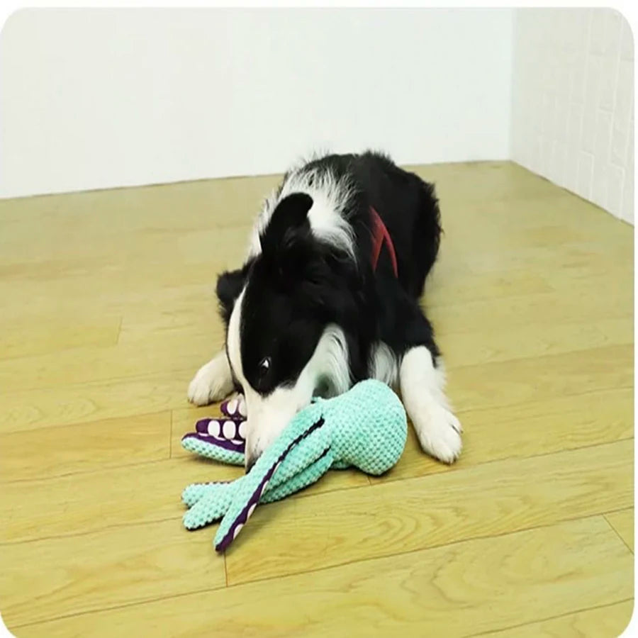 Interactive Plush Octopus Dog Toy with Sound | Durable Bite-Resistant Pet Toy for Small & Large Dogs