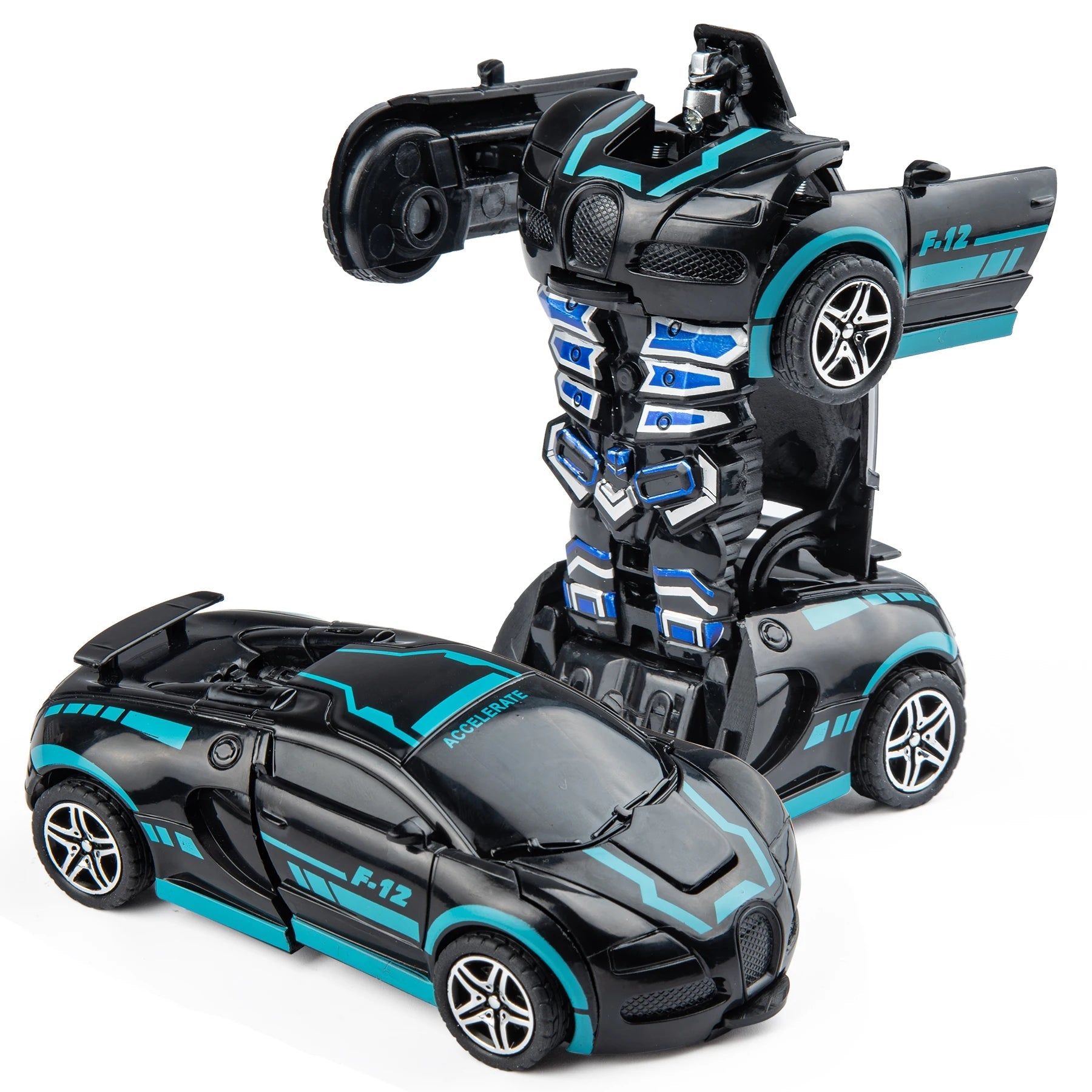 Transformable Robot Sports Car Toy | No Battery Educational Colorful Vehicle for Kids