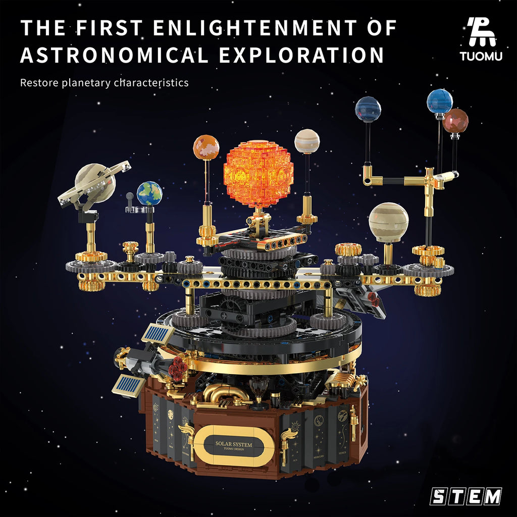 Electric Solar System STEM Building Blocks – Rotating Sun & Earth Space Science Model Toy