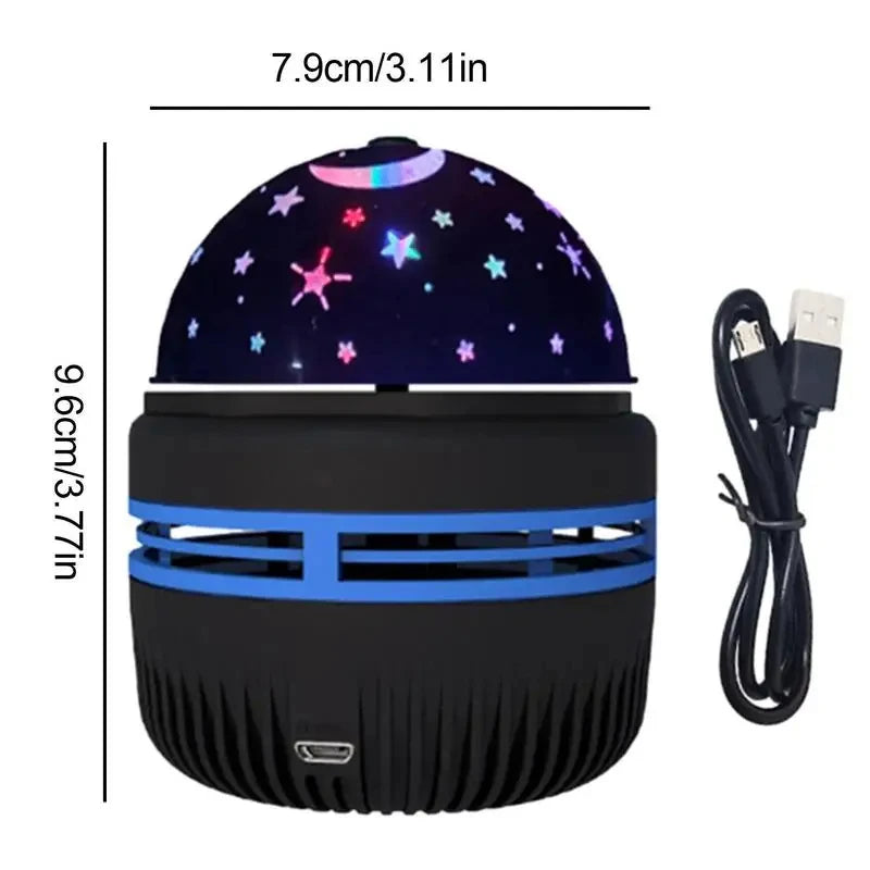 LED Starry Sky Projector Night Light | USB Galaxy Magic Ball Lamp with Moon & Stars