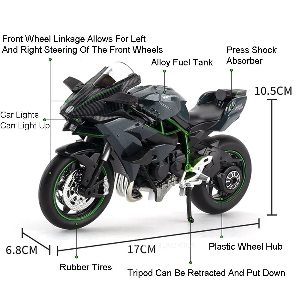 1:12 Kawasaki H2R / BMW S1000RR Diecast Alloy Motorcycle Toy Model