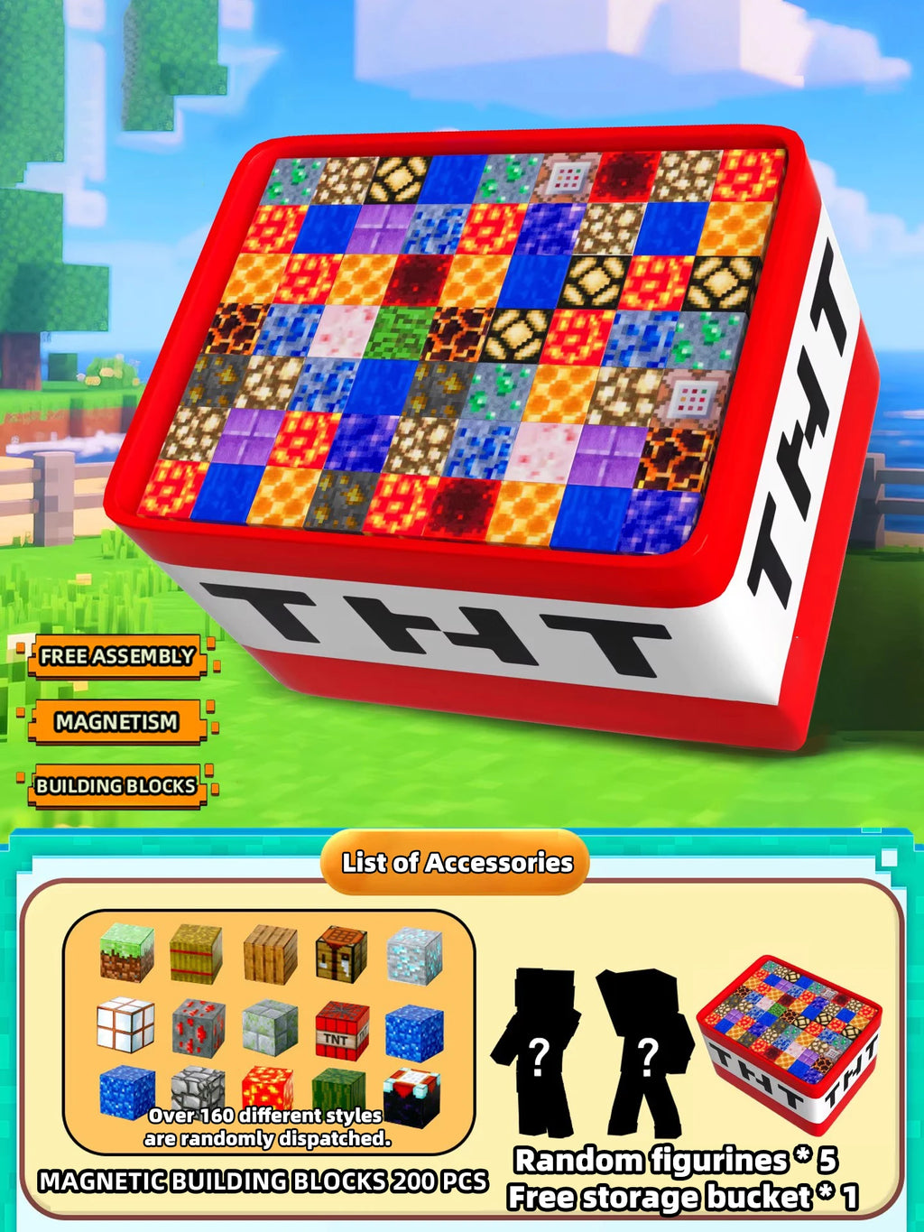 Magnetic Building Blocks Set with Storage Box – Kids’ DIY Assembly Toy