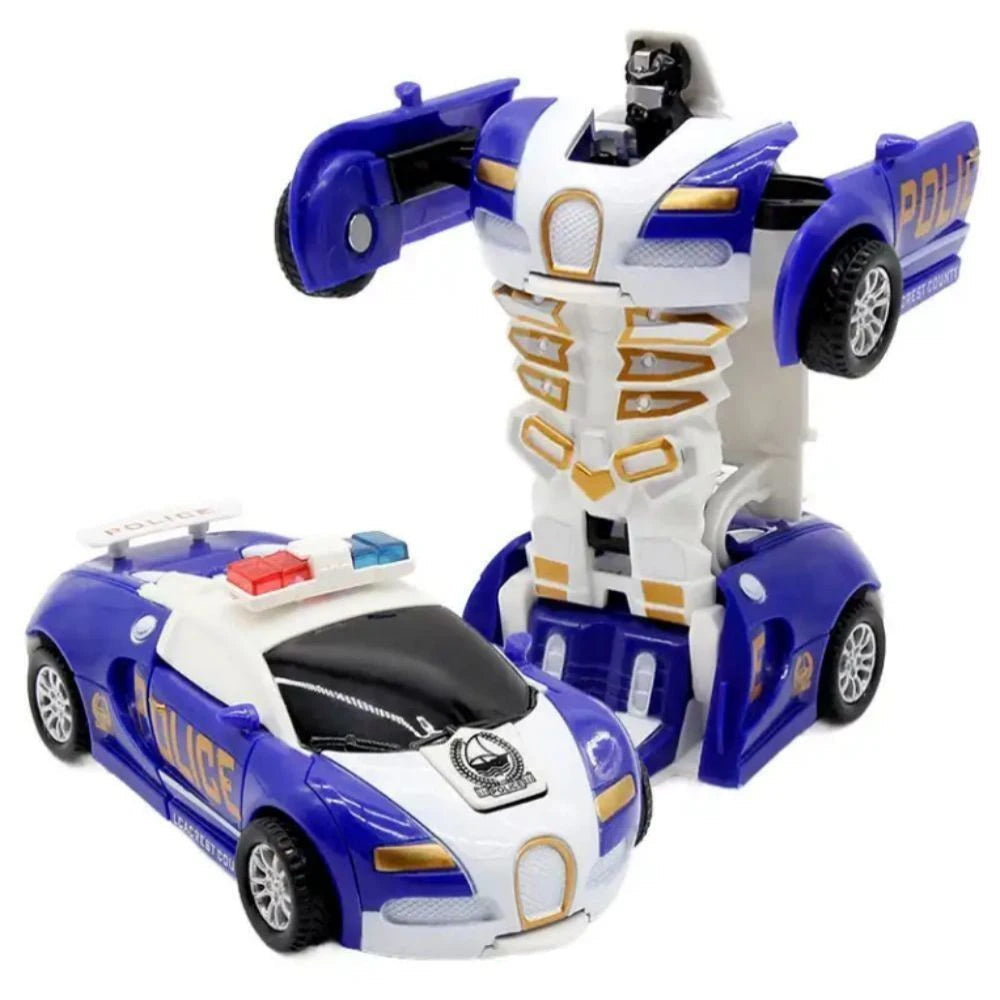 Transformable Robot Sports Car Toy | No Battery Educational Colorful Vehicle for Kids