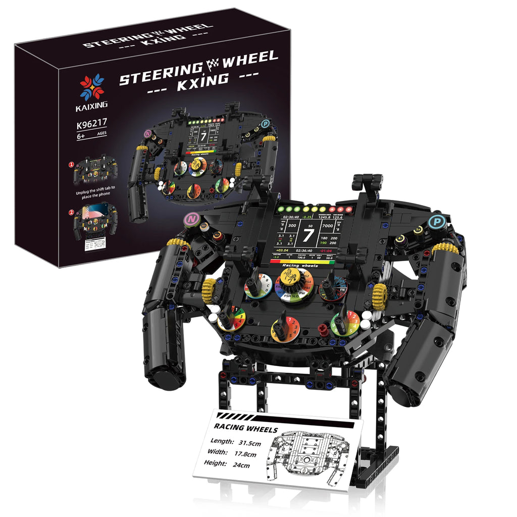 833 PCS Steering Wheel Building Blocks – Racing Simulation Model & Phone Holder Toy