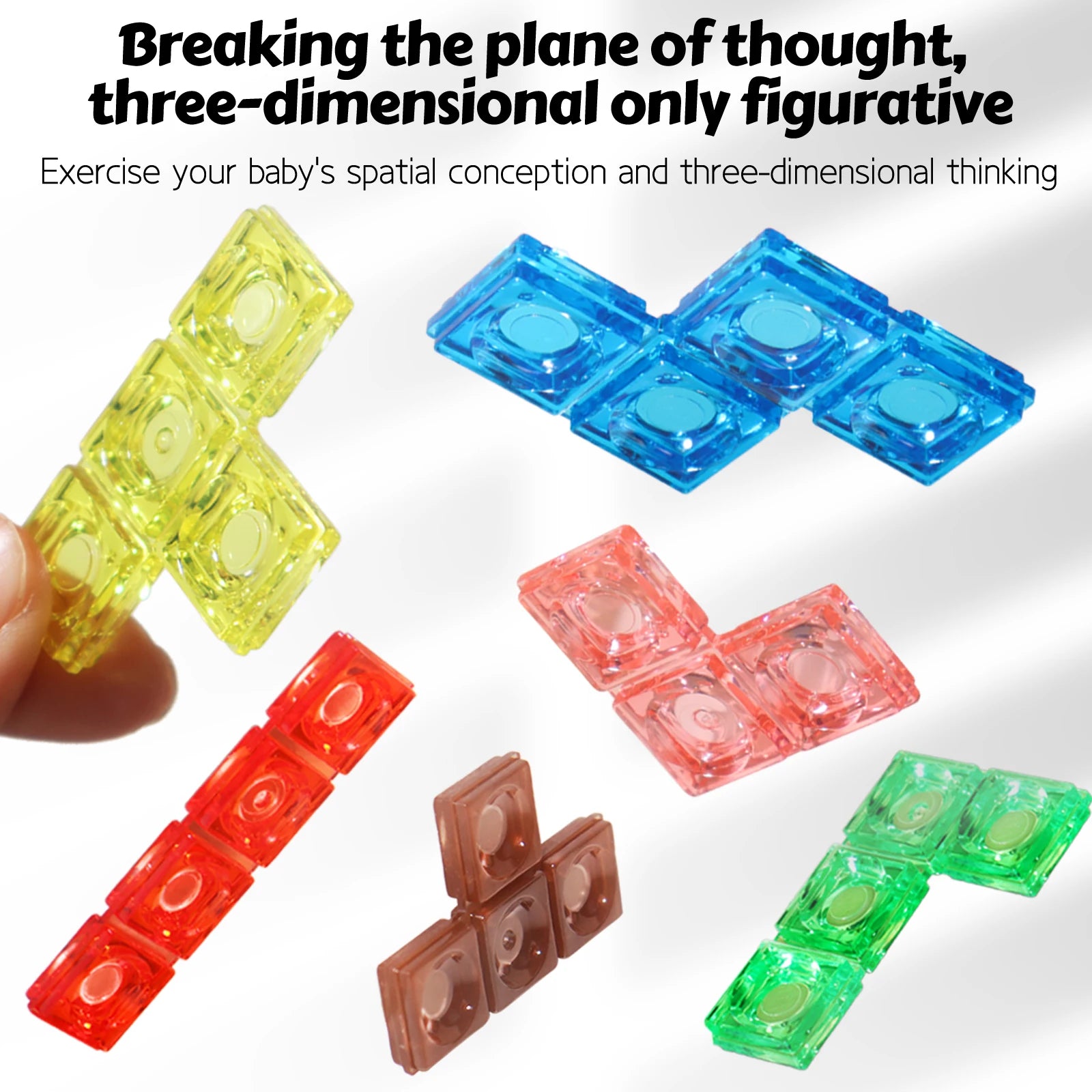 Transparent Tetris Puzzle – Brain Training Logic Game, 2-Player Educational Toy 3D