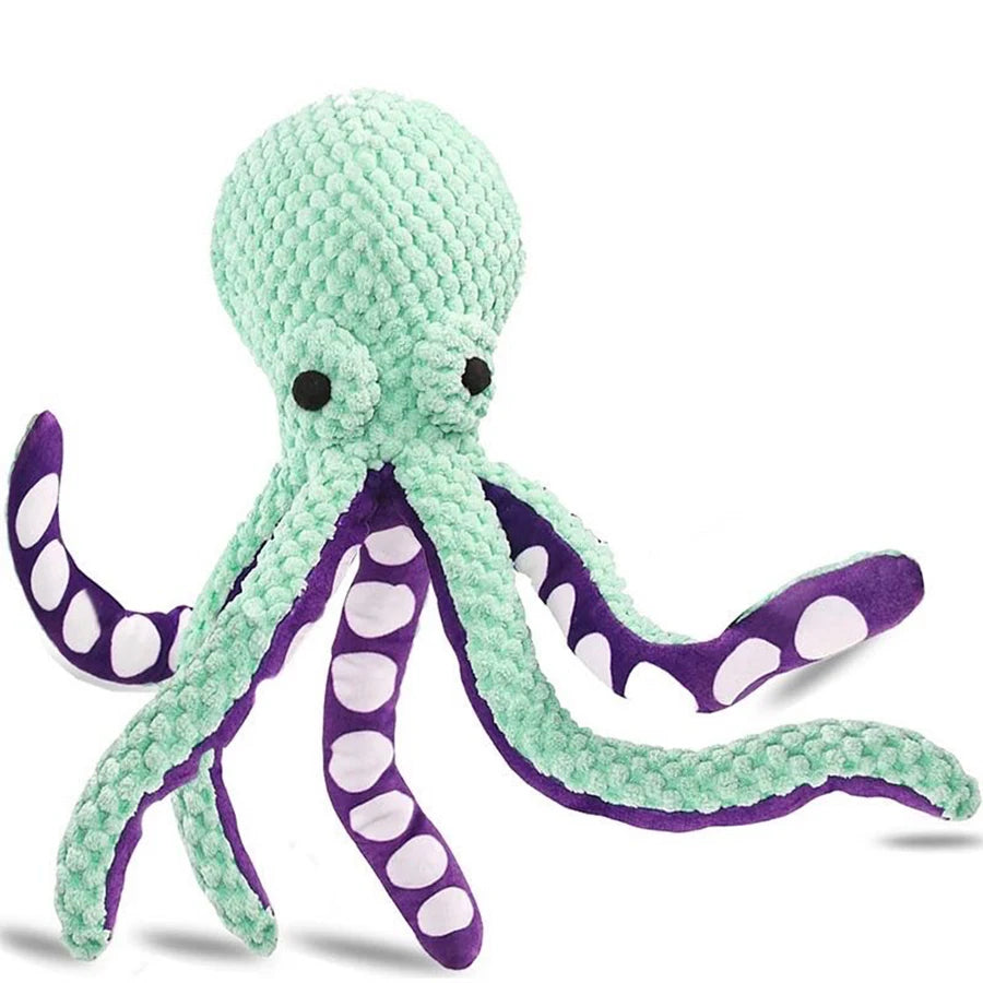 Interactive Plush Octopus Dog Toy with Sound | Durable Bite-Resistant Pet Toy for Small & Large Dogs