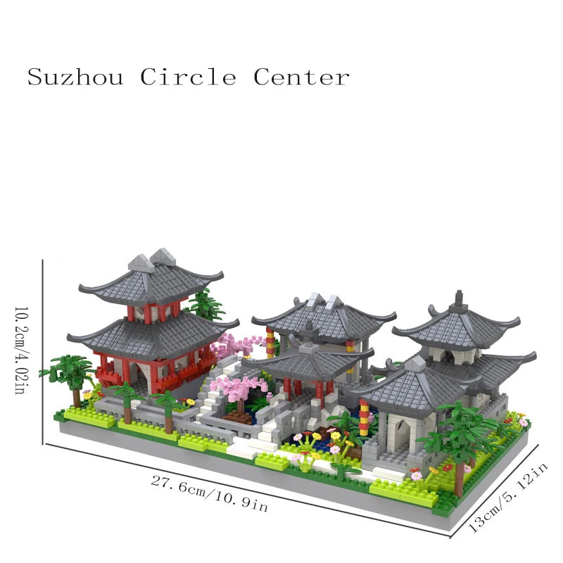 Suzhou Garden Micro Bricks Building Set – Mini Architecture Puzzle | Chinese Classical Garden Model Toy | Micro Particle Assembly Kit