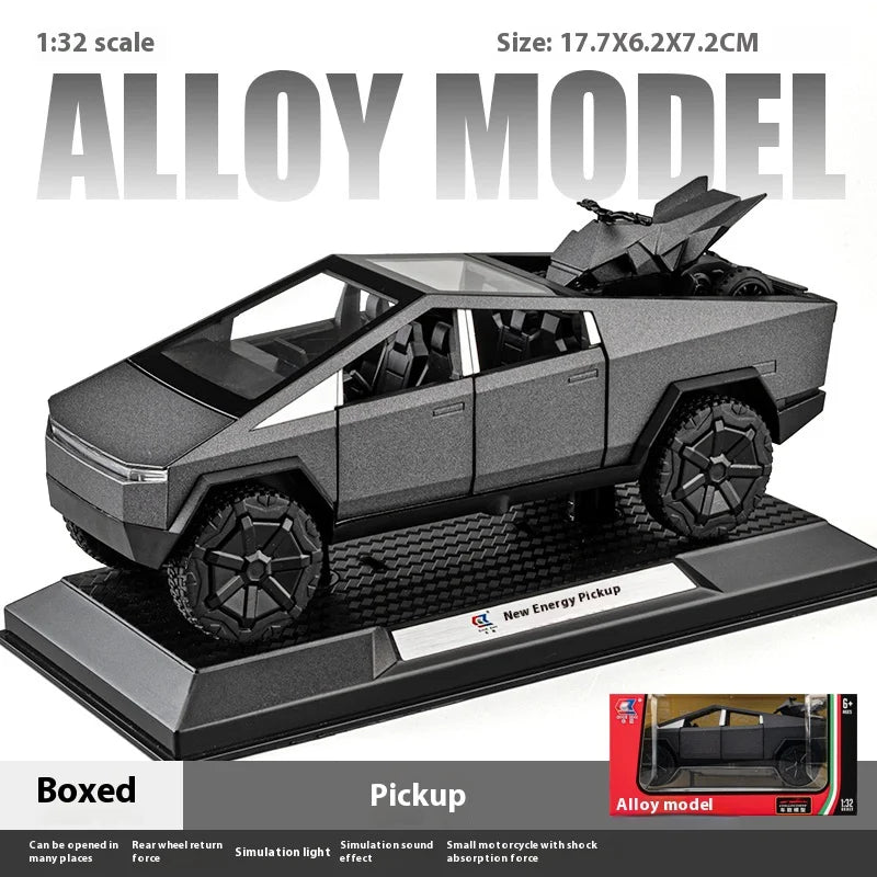 Cybertruck Alloy Diecast Pickup with Trailer RV – Off-Road Model Toy