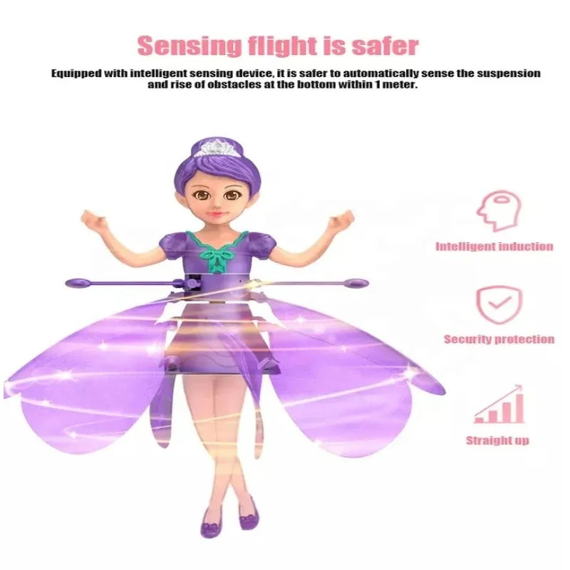 Elf Fairy Flying Gesture Toy – Induction Helicopter Luminous Flying Doll for Kids Christmas Gift