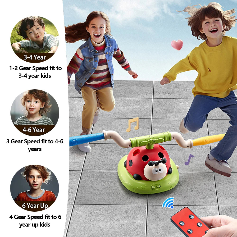 Musical Jump & Toss Ring Game with Rocket Launcher – Outdoor Kids Toy