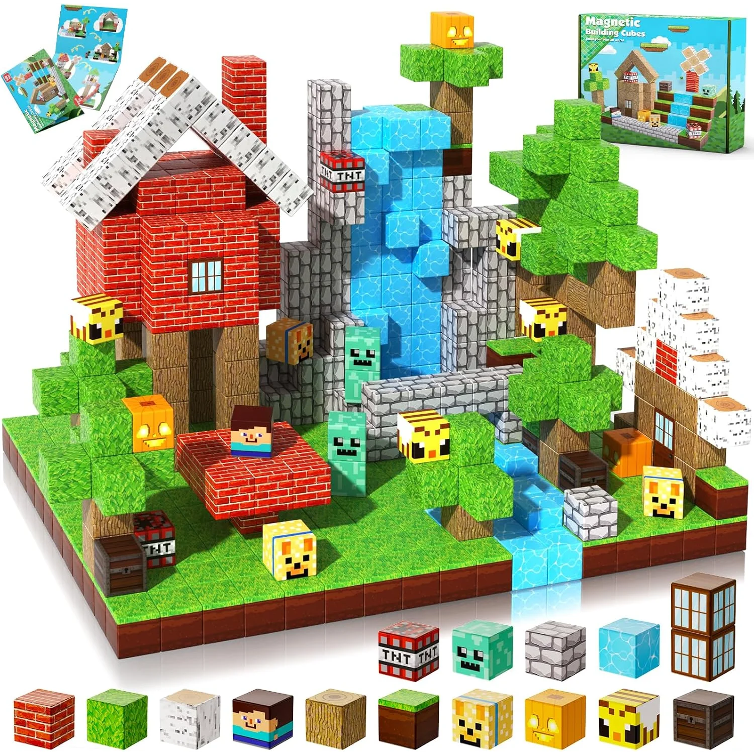 STEM Magnetic Building Blocks Mine World | Forest House Brick Cube Set | Sensory Construction Toy for Kids 3+ | Best Gift 2026 Boys & Girls