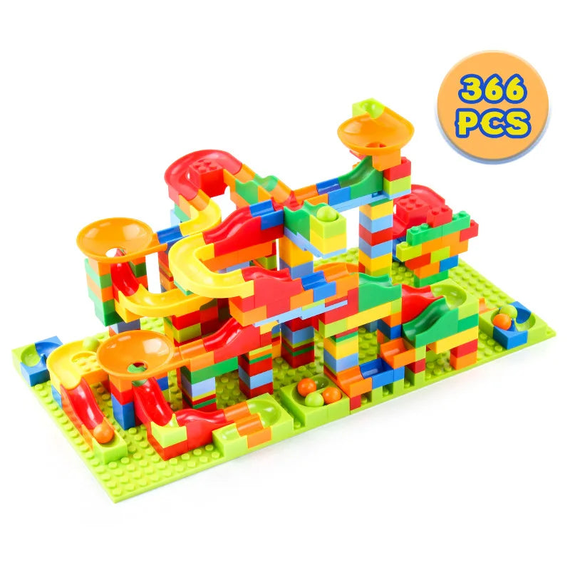 Marble Run STEM Building Set | Maze Track Construction | Compatible Blocks | 84–504 PCS