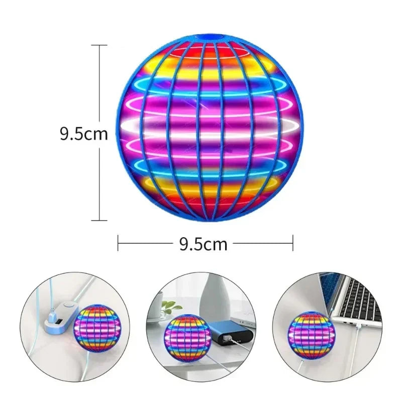 Hand Controlled Flying Ball Toy with LED Lights | 360° Rotating Cosmic Globe for Kids