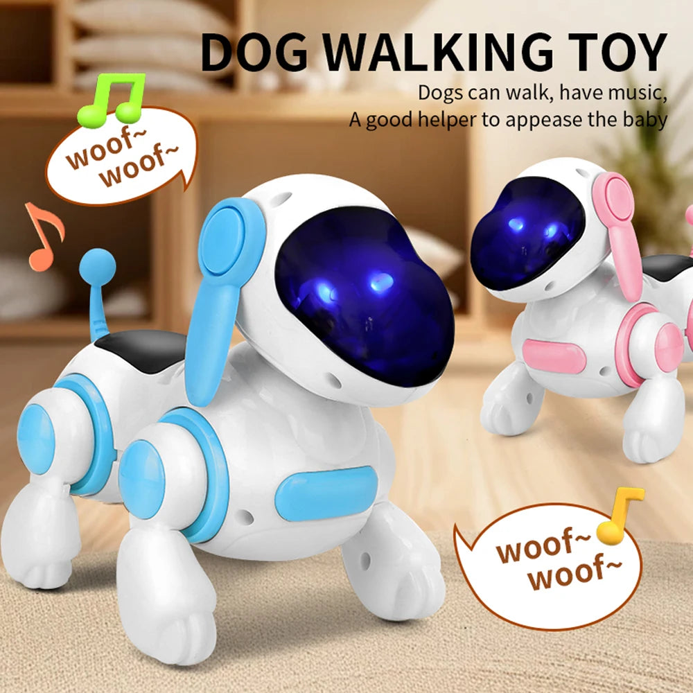 Smart Interactive Robotic Dog – Simulated Walking, Lights, Sound, Music, Educational Crawling & Singing Toy for Kids