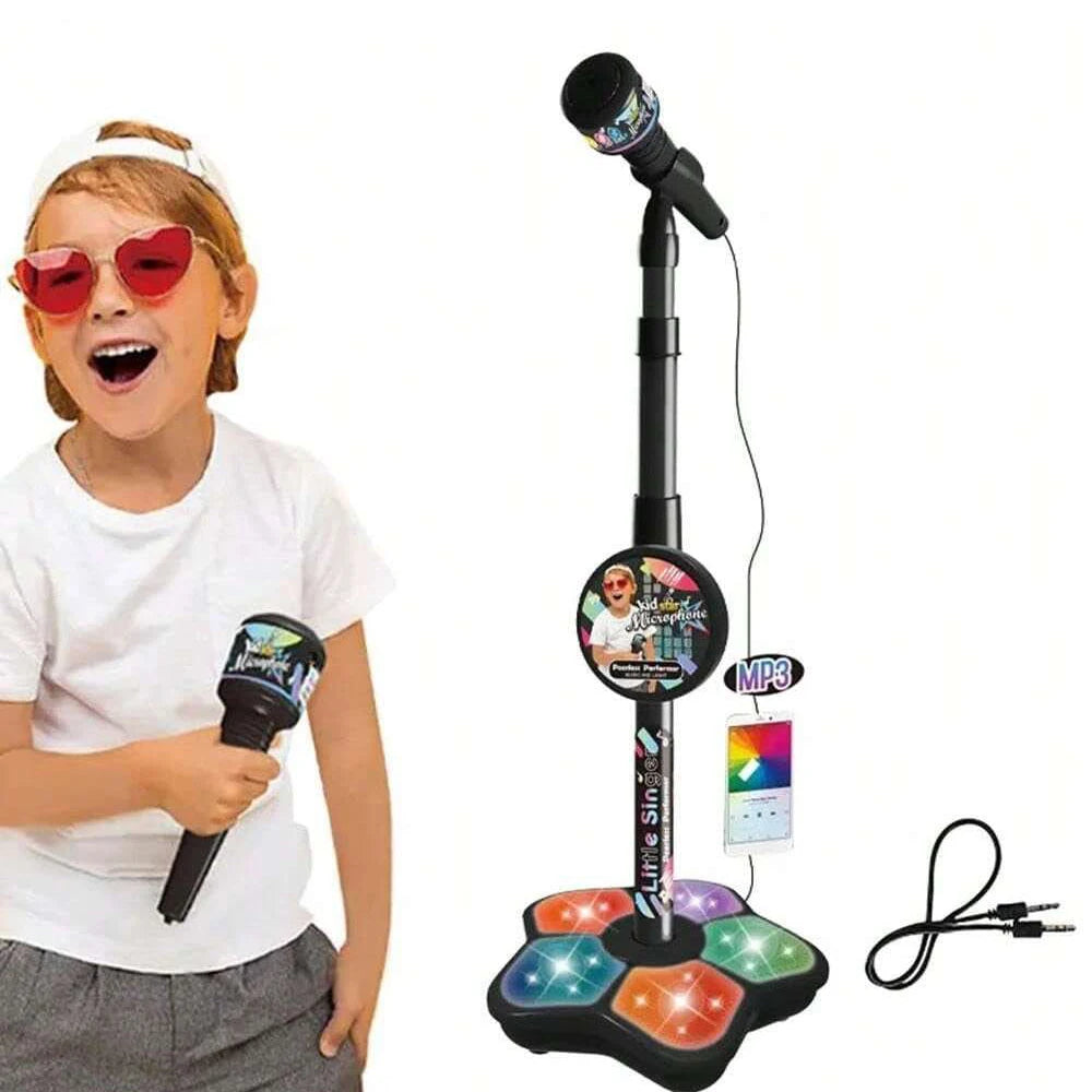 Kids Karaoke Microphone Stand – Portable Music Singing Toy, Adjustable Height